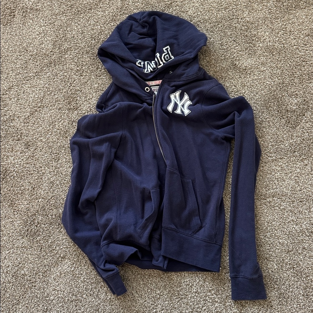 Victoria's Secret PINK Navy NY Yankees Jacket size L